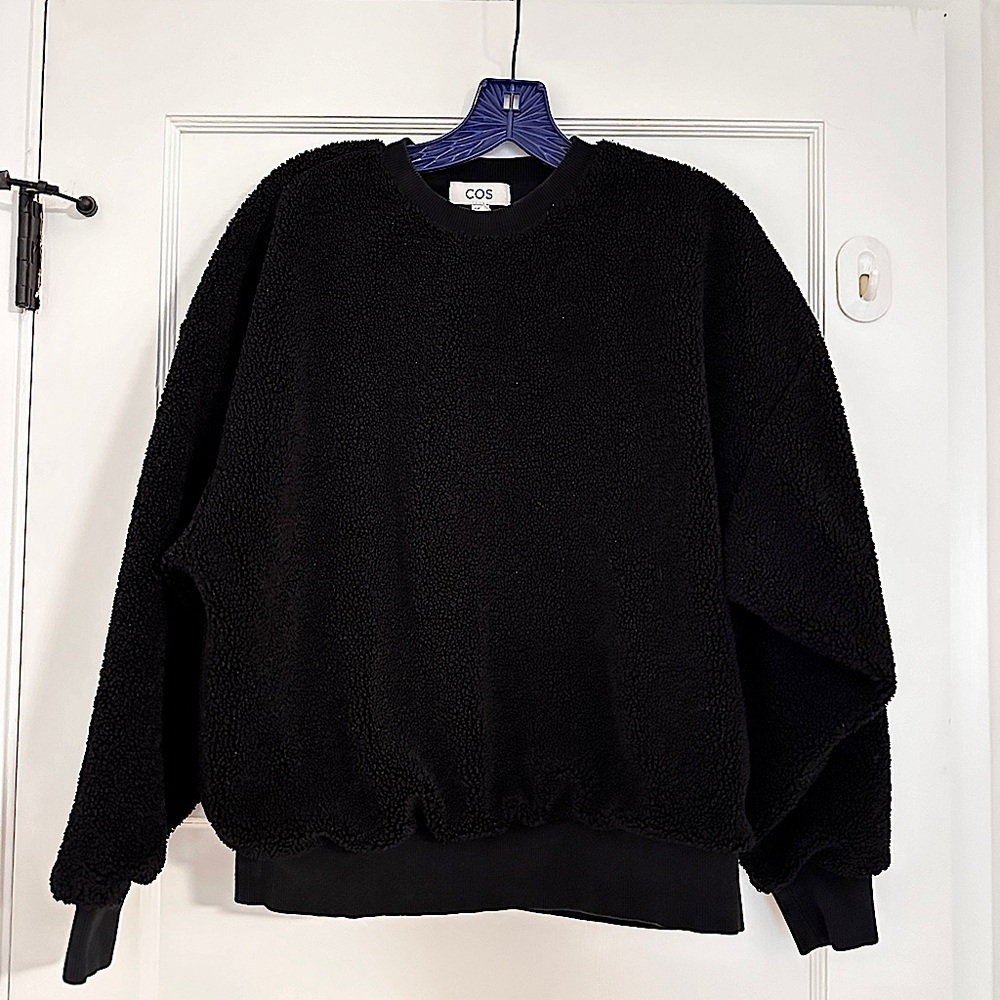 COS Teddy Fleece Black Sweatshirt Size XS